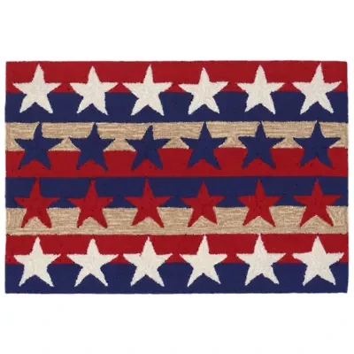 Liora Manne Frontporch Stars And Stripes Hand Tufted Indoor Outdoor Rectangular Accent Rug