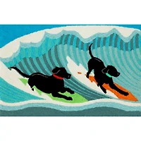 Liora Manne Frontporch Surfing Dogs Animal Hand Tufted Indoor Outdoor Rectangular Accent Rug