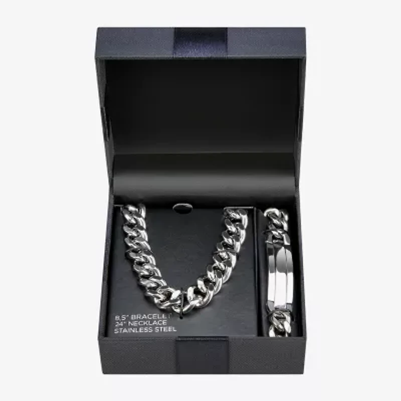 Mens Stainless Steel 2-pc. Jewelry Set