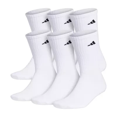 adidas Cushioned Mens 6 Pair Big and Tall Crew Socks