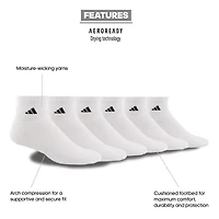 adidas Mens Multi-Pack 6 Pair Big and Tall Quarter Ankle Socks