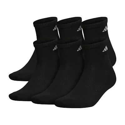adidas Mens Multi-Pack 6 Pair Big and Tall Quarter Ankle Socks