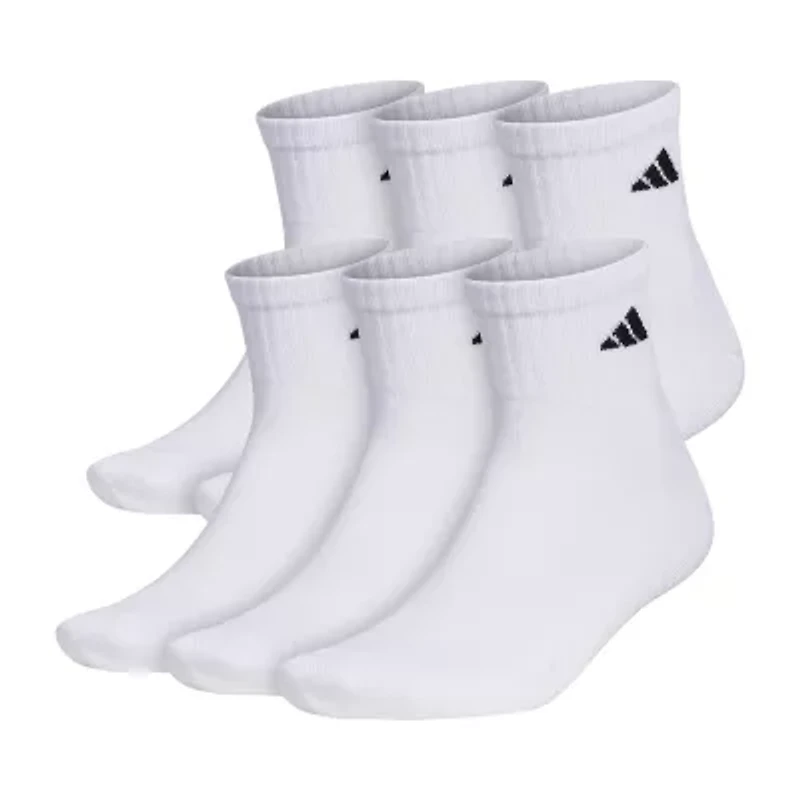 adidas Mens Multi-Pack 6 Pair Big and Tall Quarter Ankle Socks