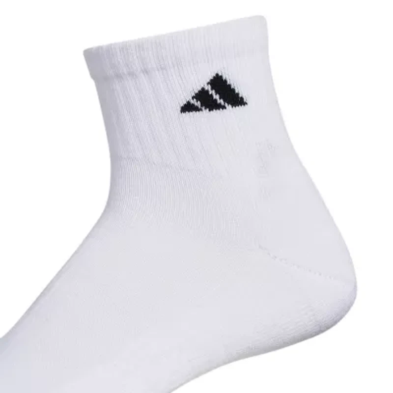 adidas Mens Multi-Pack 6 Pair Big and Tall Quarter Ankle Socks