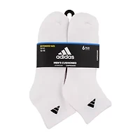 adidas Mens Multi-Pack 6 Pair Big and Tall Quarter Ankle Socks