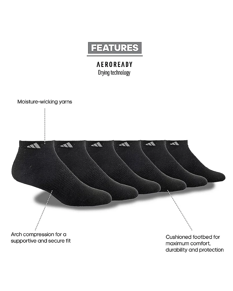 adidas Mens 6 Pair Low Cut Socks
