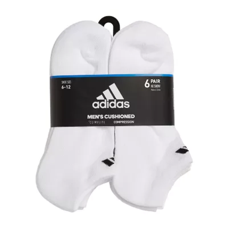 adidas Mens 6 Pair No Show Socks
