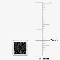 Diamond Accent Natural Black Diamond Sterling Silver 7.6mm Stud Earrings