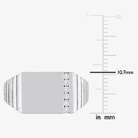 Mens 1/10 CT. T.W. Natural White Diamond Sterling Silver Fashion Ring