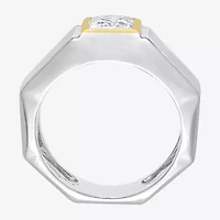 Mens 1 1/5 CT. T.W. Lab Created White Moissanite 18K Two Tone Gold Over Silver Fashion Ring