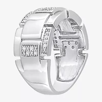 Mens 1/ CT. T.W. Natural White Diamond Sterling Silver Fashion Ring