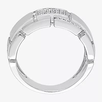 Mens 1/ CT. T.W. Natural White Diamond Sterling Silver Fashion Ring