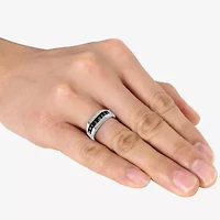 Mens 1 CT. T.W. Natural Black Diamond Sterling Silver Fashion Ring