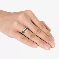 Mens 1 CT. T.W. Natural Black Diamond Sterling Silver Fashion Ring