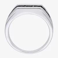 Mens 1 CT. T.W. Natural Black Diamond Sterling Silver Fashion Ring