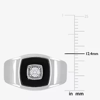 Mens 1/6 CT. T.W. Genuine Black Onyx Sterling Silver Fashion Ring