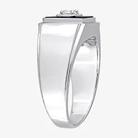 Mens 1/6 CT. T.W. Genuine Black Onyx Sterling Silver Fashion Ring