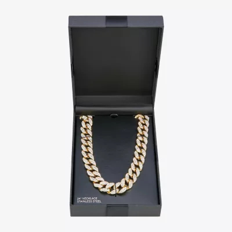 Mens Stainless Steel 24 Inch Curb Chain Necklace