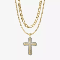 Mens Cubic Zirconia Stainless Steel Cross 2-pc. Jewelry Set
