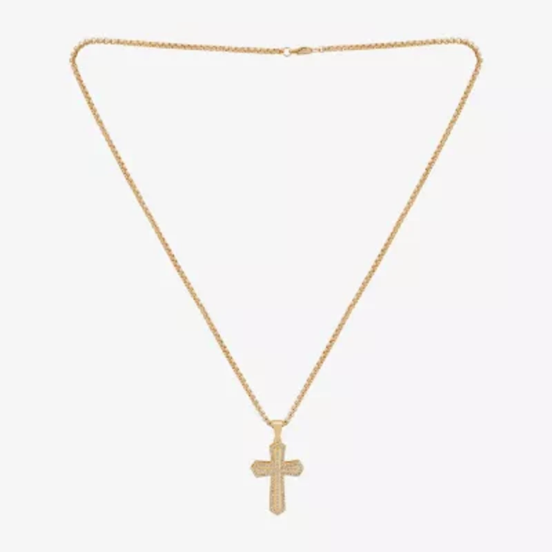 Mens Cubic Zirconia Stainless Steel Cross 2-pc. Jewelry Set