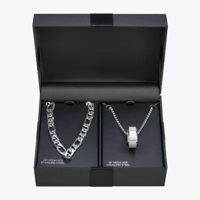 Mens Stainless Steel 2-pc. Jewelry Set