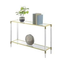 Royal Crest Glass Top Metal Console Table