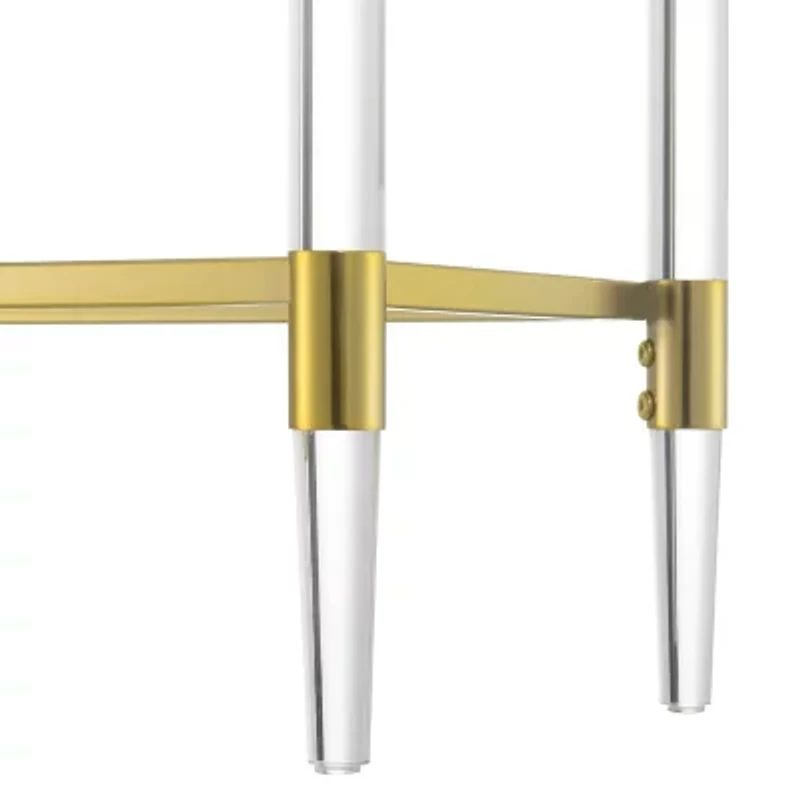 Royal Crest Glass Top Metal Console Table