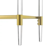 Royal Crest Glass Top Metal Console Table