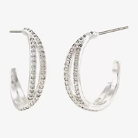 Sparkle Allure Womens Cubic Zirconia 18.6mm Round Hoop Earrings
