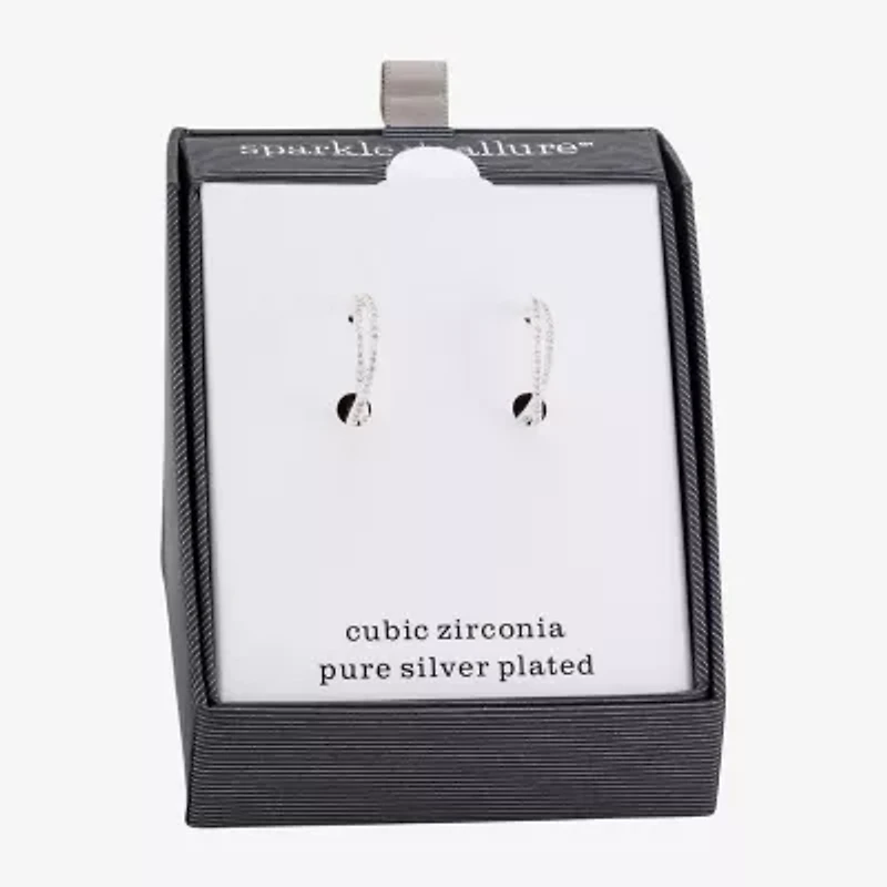 Sparkle Allure Womens Cubic Zirconia 18.6mm Round Hoop Earrings