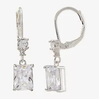 Sparkle Allure Womens Cubic Zirconia Pure Silver Over Brass Drop Earrings