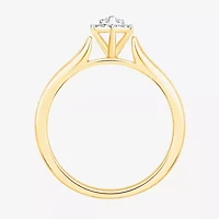 Unisex Adult 3/8 CT. T.W. Natural White Diamond 10K Gold Marquise Side Stone Halo Bridal Set