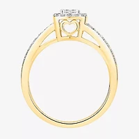 Unisex Adult 1/2 CT. T.W. Natural White Diamond 10K Two Tone Gold Side Stone Halo Bridal Set