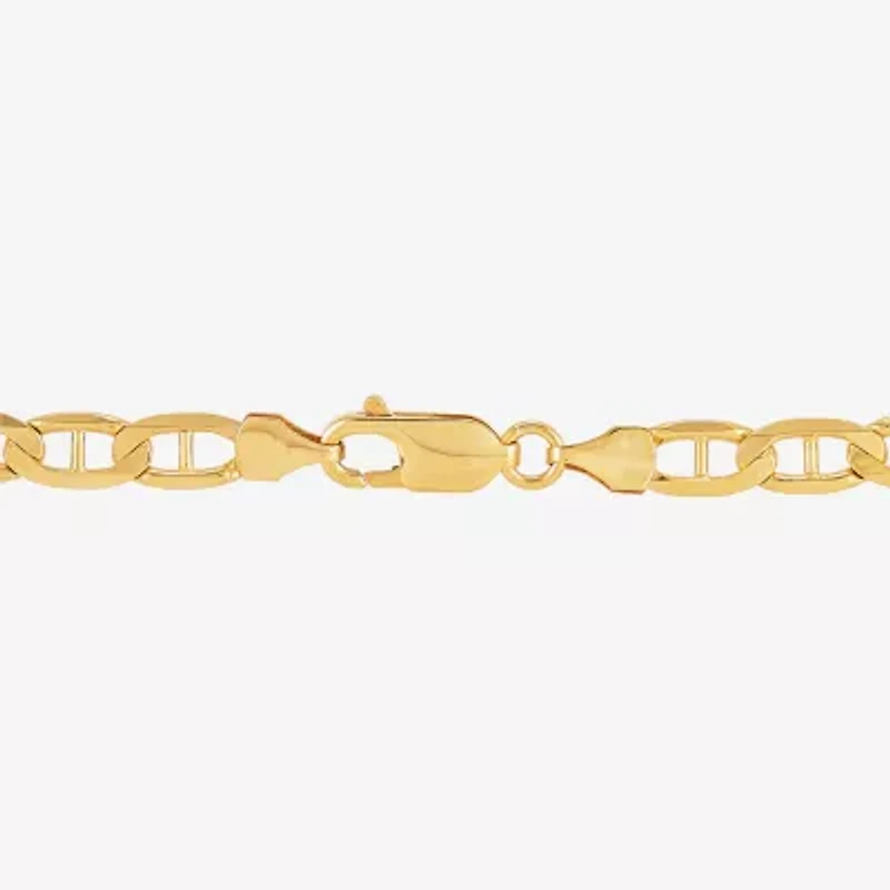 Unisex Adult 14K Gold 8 1/2 Inch Solid Link Chain Bracelet