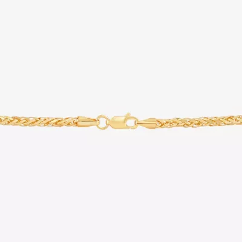 Made in Italy Womens 14K Gold 8 1/2 Inch Solid Wheat Chain Bracelet
