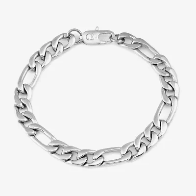 Mens Stainless Steel Inch Solid Figaro Chain Bracelet