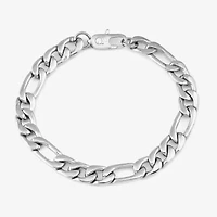 Mens Stainless Steel Inch Solid Figaro Chain Bracelet