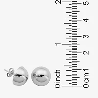 Sterling Silver Half Bead Stud Earrings