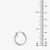 Sterling Silver Rhodium Glitter Hoop Earrings Set