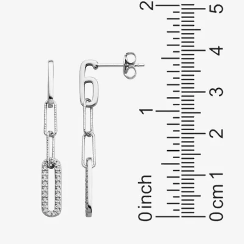 Paris 1901 By Charles Garnier Womens Cubic Zirconia Sterling Silver Drop Earrings