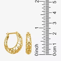 Womens 18K Gold Over Silver 20.8mm Hoop Earrings