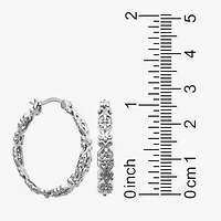 Womens Sterling Silver 27.4mm Hoop Earrings