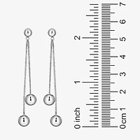 Bead Dangle Womens Sterling Silver Drop Earrings