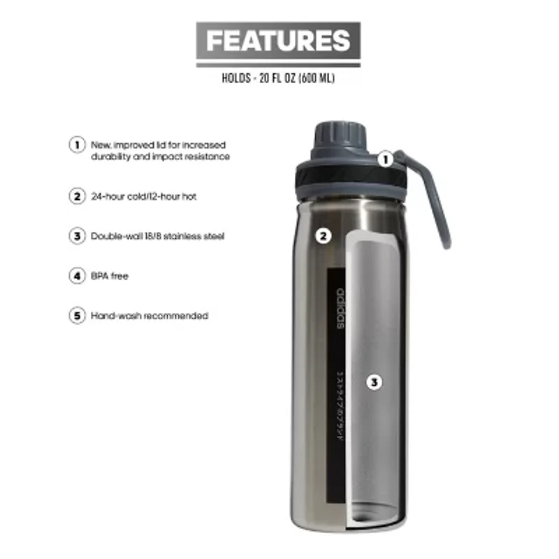 adidas Steel 600 ML Water Bottle