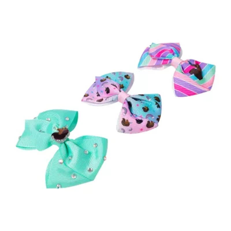 Afro Unicorn 3-pc. Clip-On Hair Bow Set
