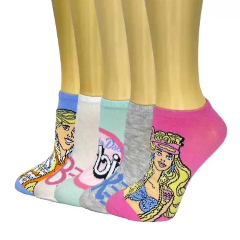 Womens Multi-Pack 5 Pair Barbie Low Cut Socks