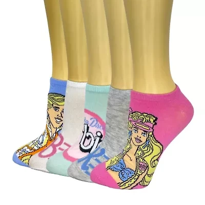 Womens Multi-Pack 5 Pair Barbie Low Cut Socks