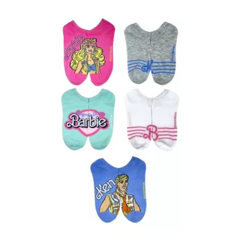 Womens Multi-Pack 5 Pair Barbie Low Cut Socks