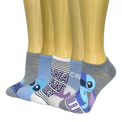 Womens Multi-Pack 5 Pair Lilo & Stitch Low Cut Socks