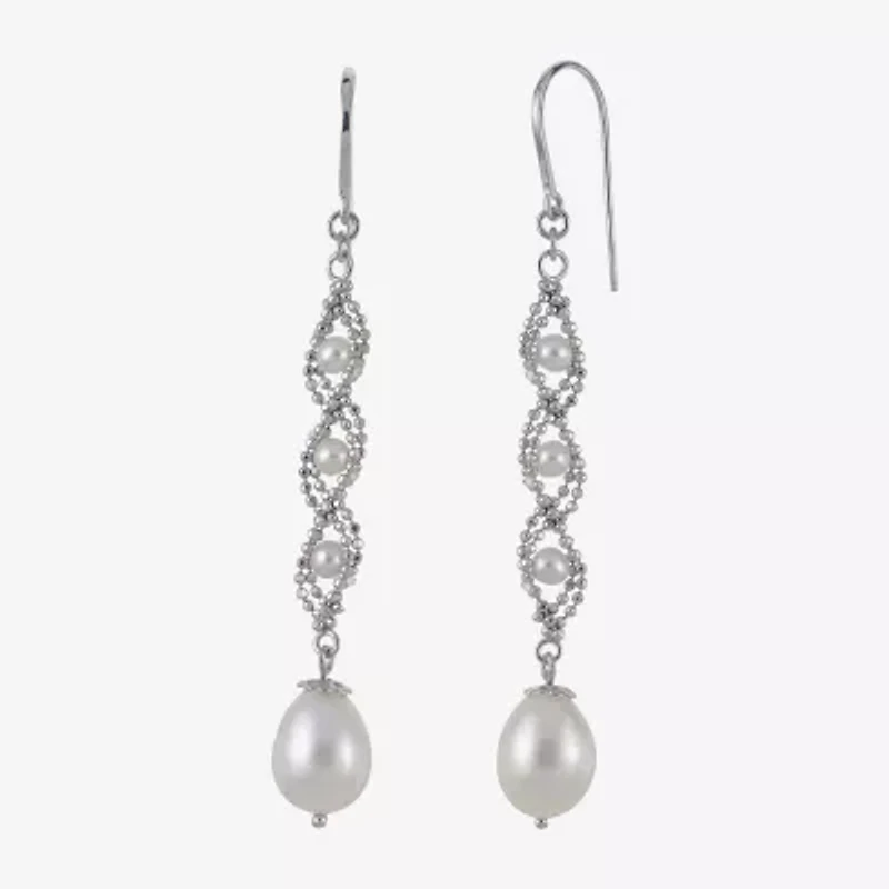 Sterling Silver Fresh Water Pearl Lace Earrings